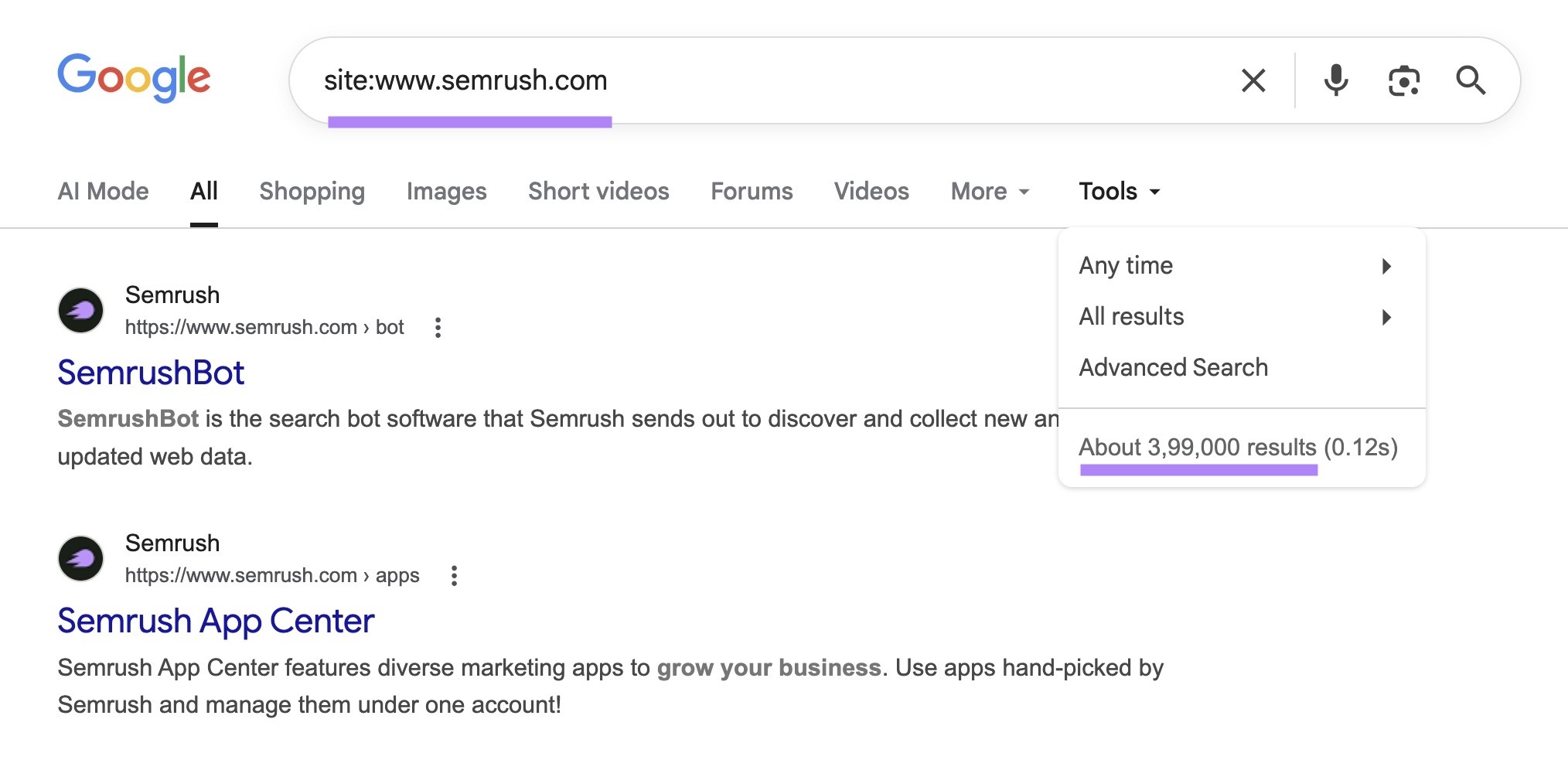 Google shows about 3,99,000 results for “site:sr01.amztools.in” search.